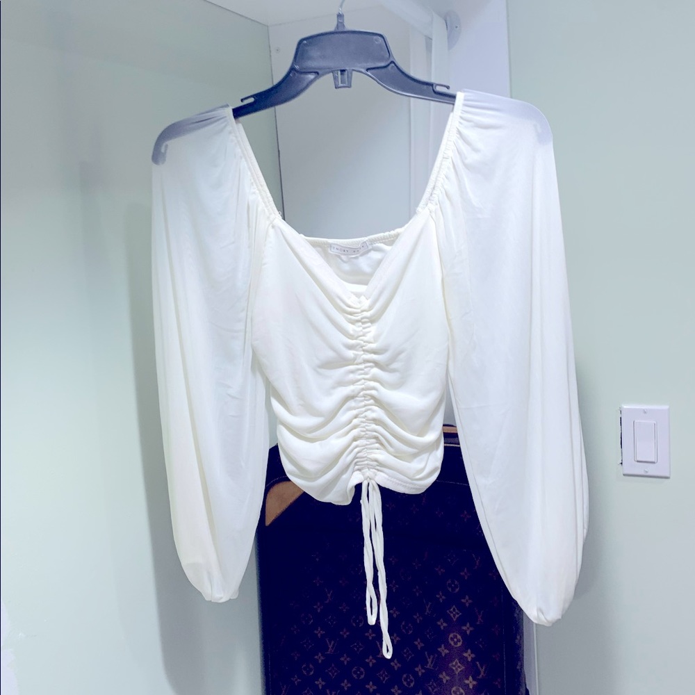 White off the shoulder crop top